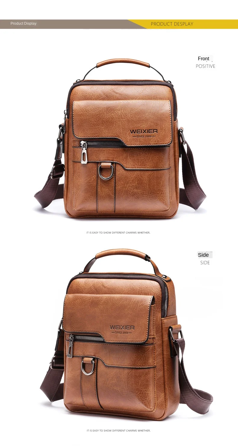Brand Men Shoulder Bag for 9.7" ipad Men PU Leather Flaps Men's Crossbody Bags Business Flap Male Solid Messenger Bag Travel Bag