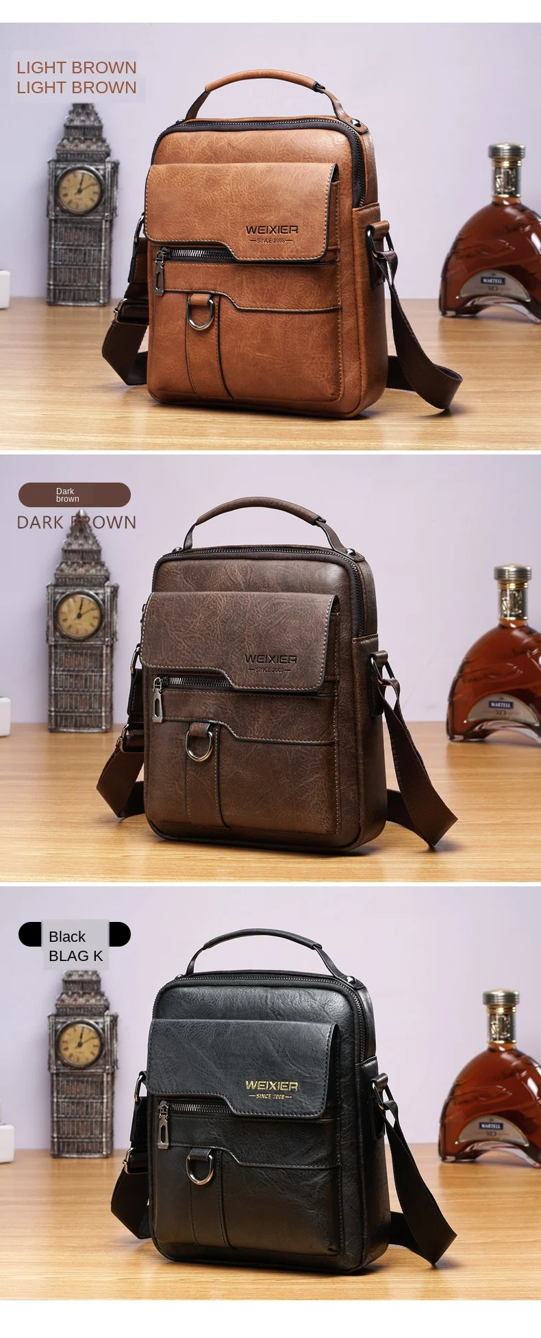 Brand Men Shoulder Bag for 9.7" ipad Men PU Leather Flaps Men's Crossbody Bags Business Flap Male Solid Messenger Bag Travel Bag