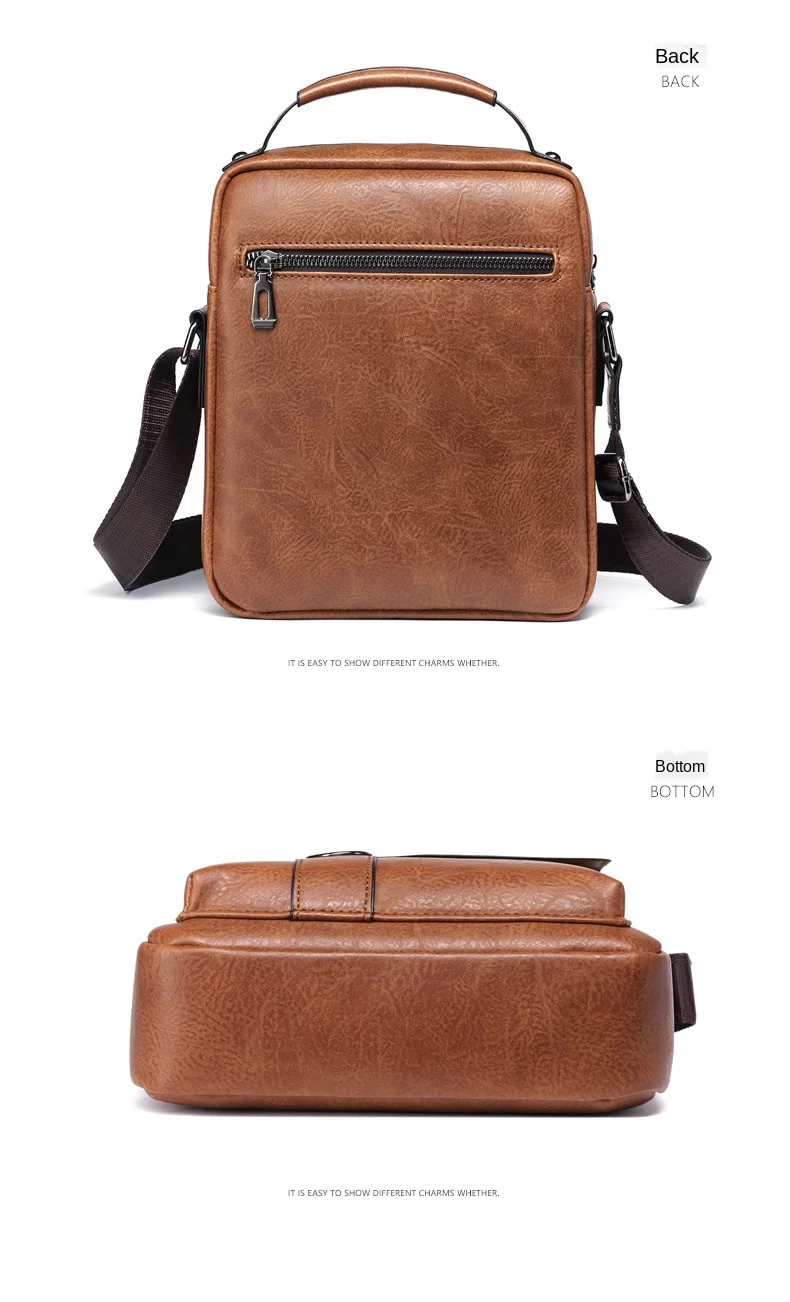 Brand Men Shoulder Bag for 9.7" ipad Men PU Leather Flaps Men's Crossbody Bags Business Flap Male Solid Messenger Bag Travel Bag