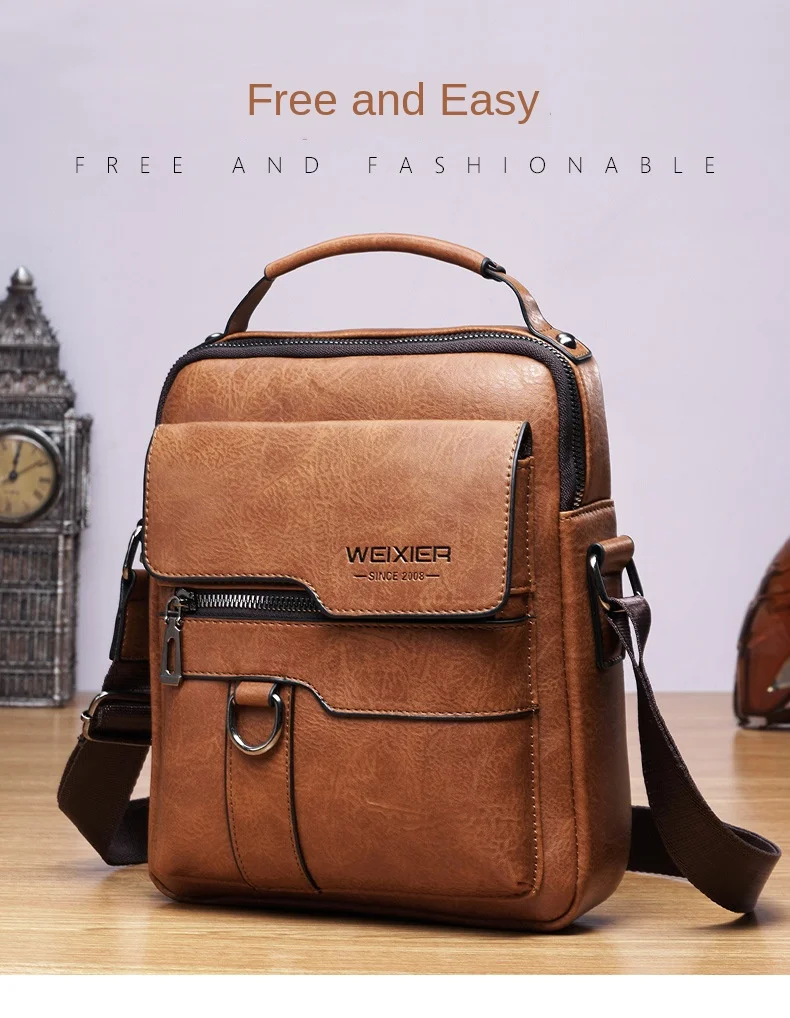 Brand Men Shoulder Bag for 9.7" ipad Men PU Leather Flaps Men's Crossbody Bags Business Flap Male Solid Messenger Bag Travel Bag