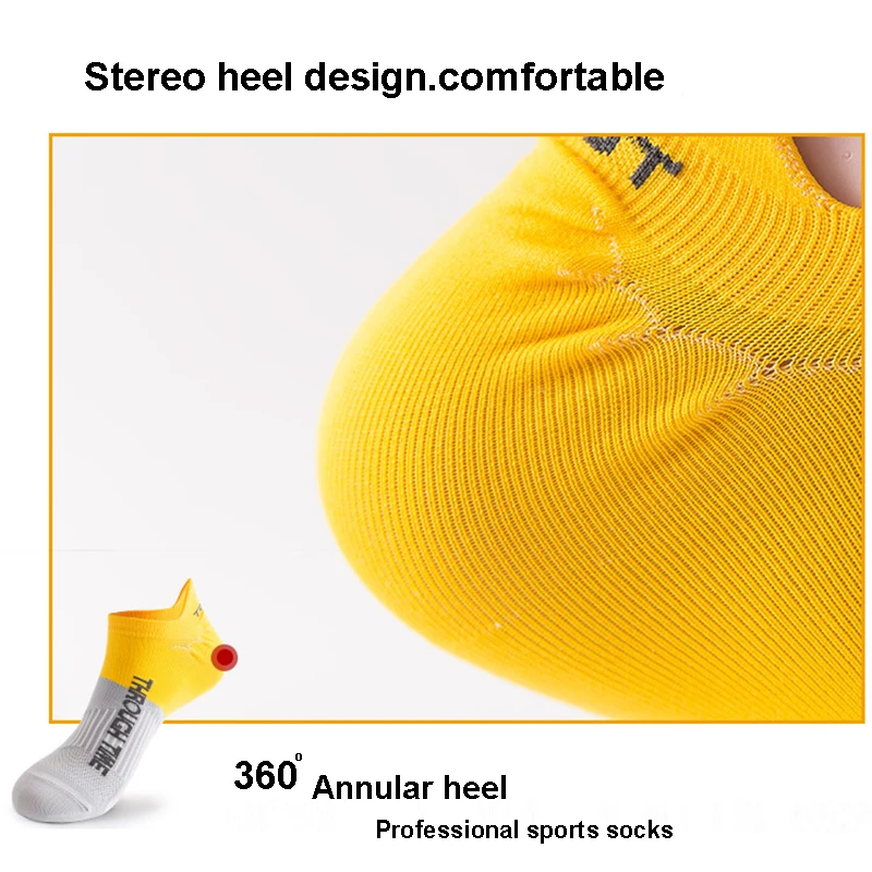 5 Pairs/Lot Spring Summer Men's Sports Running Socks Protective Ankle Socks Thin Breathable Deodorant Fitness Short Socks 38-44
