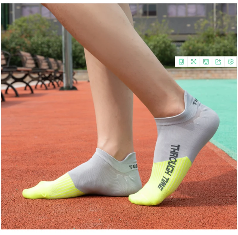 5 Pairs/Lot Spring Summer Men's Sports Running Socks Protective Ankle Socks Thin Breathable Deodorant Fitness Short Socks 38-44