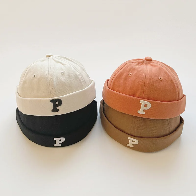 Baby Dome Melon Skullies Beanie Cap Children Soild Color Brimless Landlord Hat Kids Skullcap Korean Fashion Boy Girl Bonnet 아기모자