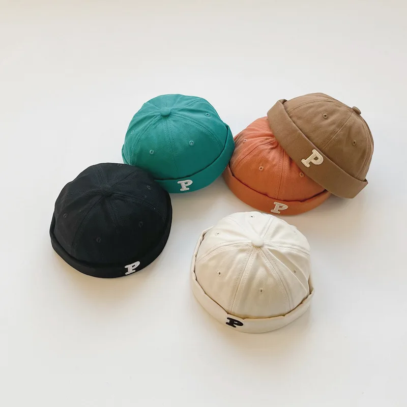 Baby Dome Melon Skullies Beanie Cap Children Soild Color Brimless Landlord Hat Kids Skullcap Korean Fashion Boy Girl Bonnet 아기모자