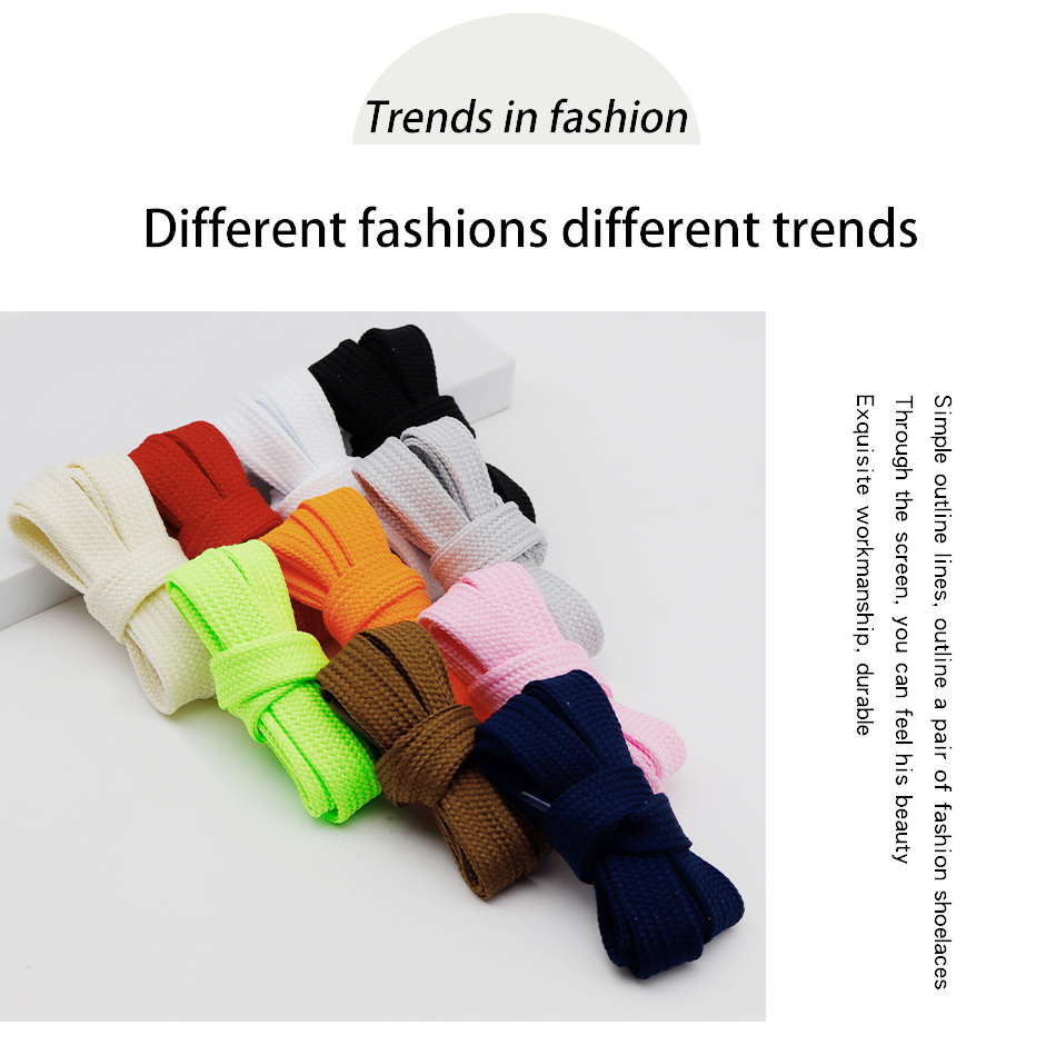 Coolstring 18mm Double Layer Polyester Fat Flat Shoelaces Cord Solid Color Wide Tape for Adults Kids Canvas Boots Premium Laces