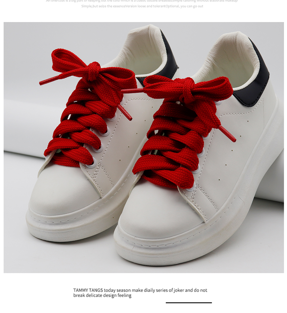 Coolstring 18mm Double Layer Polyester Fat Flat Shoelaces Cord Solid Color Wide Tape for Adults Kids Canvas Boots Premium Laces