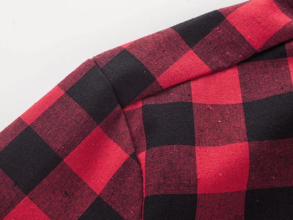 Red And Black Plaid Shirt Men Shirts 2026 New Summer Fashion Chemise Homme Mens Checkered Shirts Short Sleeve Shirt Men Blouse