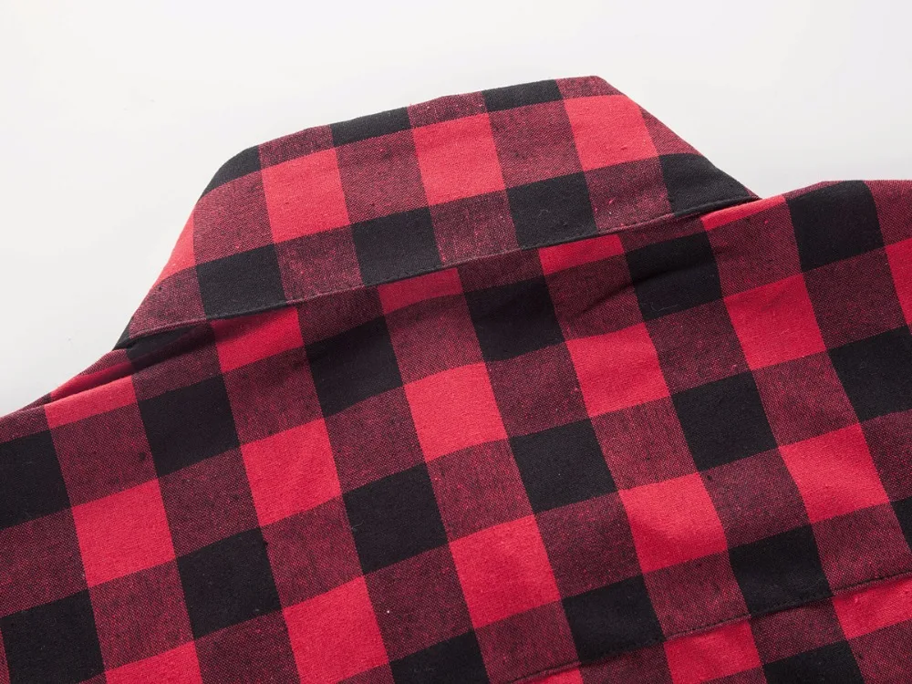 Red And Black Plaid Shirt Men Shirts 2026 New Summer Fashion Chemise Homme Mens Checkered Shirts Short Sleeve Shirt Men Blouse