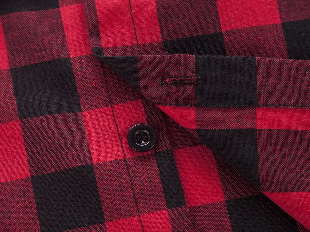 Red And Black Plaid Shirt Men Shirts 2026 New Summer Fashion Chemise Homme Mens Checkered Shirts Short Sleeve Shirt Men Blouse