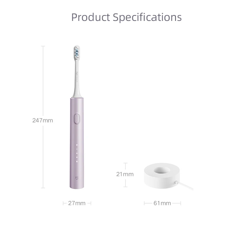 Xiaomi MIJIA Sonic Electric Toothbrush Set T302 4 Brush Heads IPX8 Waterproof Wireless Chraging Electronic Tooth Brush