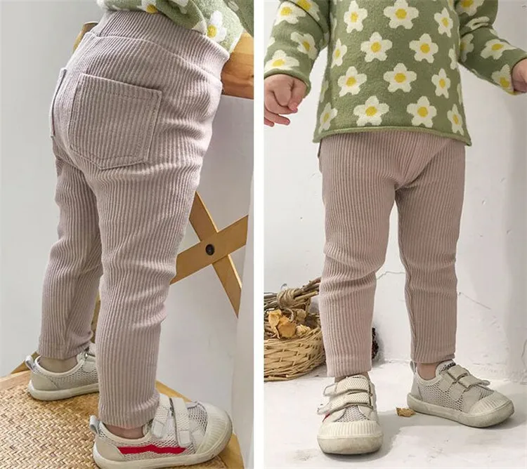 Baby Girls Leggings Cotton Big PP Pants Spring Autumn Kids Girls Pants Fashion Solid Long Trousers Children's Pants 2024 New