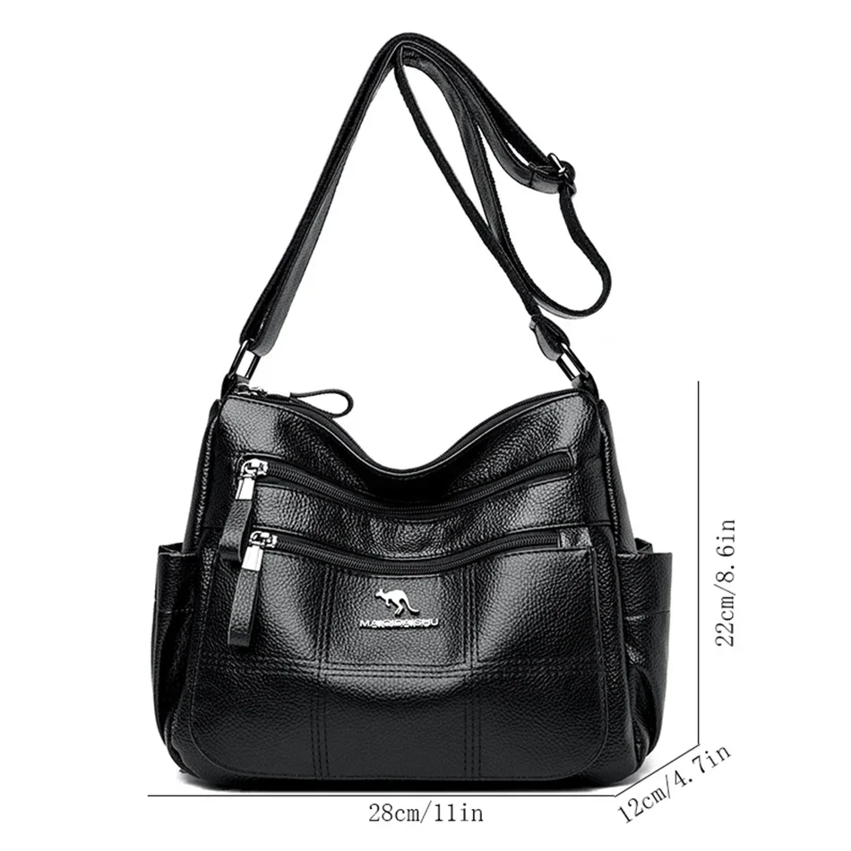 Women Embroidery Tote Bag High Quality Leather Ladies Handbags 2024 Women Shoulder Bag Small Crossbody Bags For Women Sac a Main