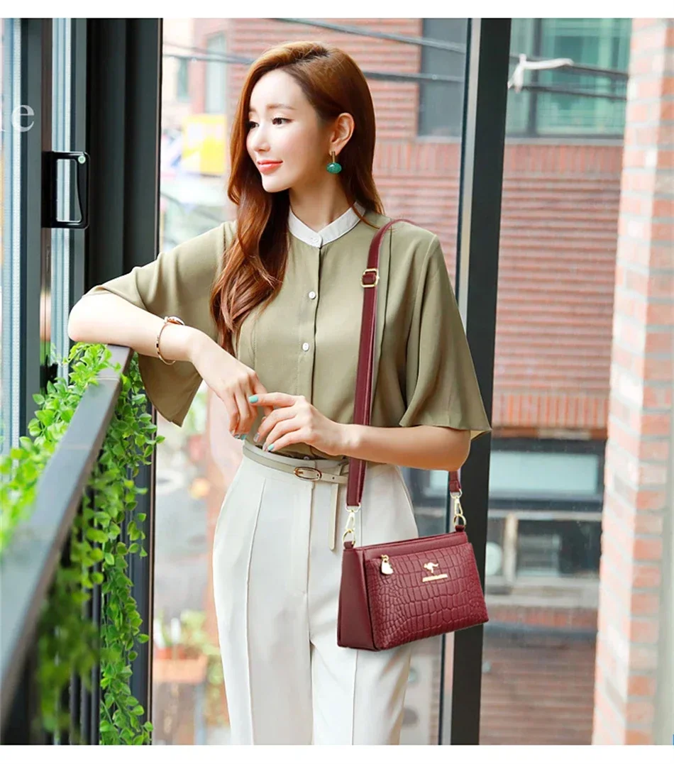 Women Embroidery Tote Bag High Quality Leather Ladies Handbags 2024 Women Shoulder Bag Small Crossbody Bags For Women Sac a Main