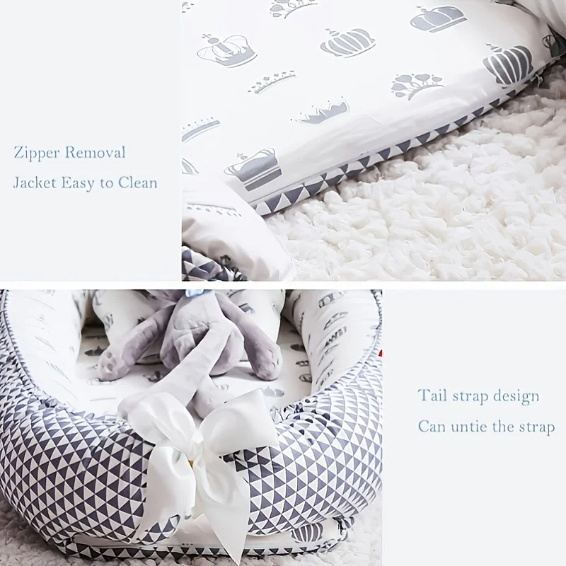 Baby Nest for Co Sleeping Newborn Baby Lounger Cotton Breathable Adjustable Baby Crib In Bed Portable