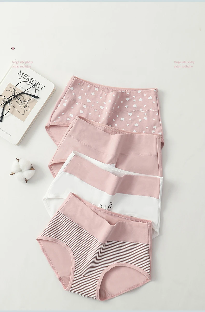 4Pcs Plus Size M-5XL Panties Women Cotton High Waist Slimming Underwear Seamless Girls Briefs Sexy Female Breathable Lingerie