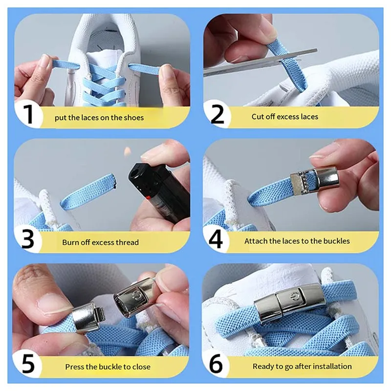 4/16Pcs Elastic Laces Sneakers Diamond Locks Shoelaces Without Ties Kids Adult No Tie Shoe Laces Rubber Bands Shoelace Locks