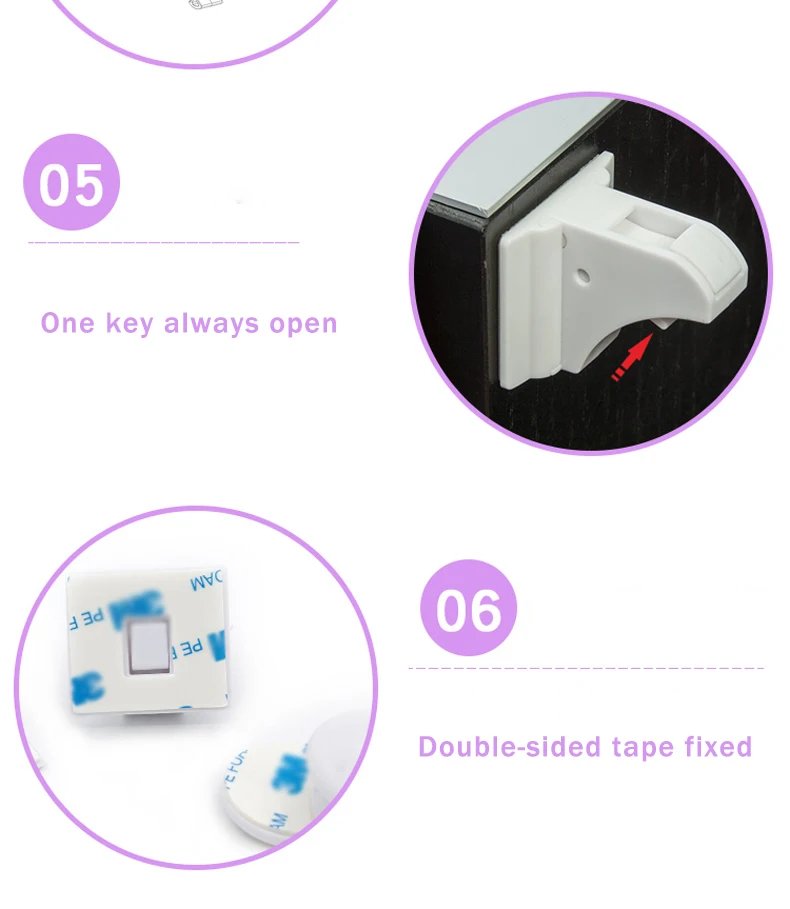 Baby Safety Lock Invisible Lock Kids Security Drawer Latch Cabinet Door Magnetic Child Safety Lock Limiter  Children Protection