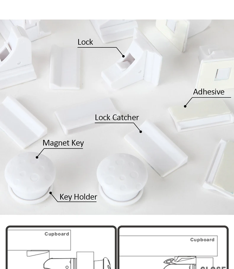 Baby Safety Lock Invisible Lock Kids Security Drawer Latch Cabinet Door Magnetic Child Safety Lock Limiter  Children Protection