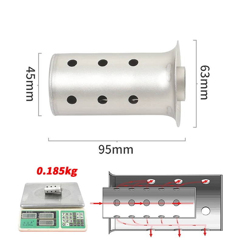 51mm 60mm 63mm Universal Motorcycle Exhaust Escape Systesm Silencer Muffler Link Pipe DB Killer Eliminate Reduce Noise