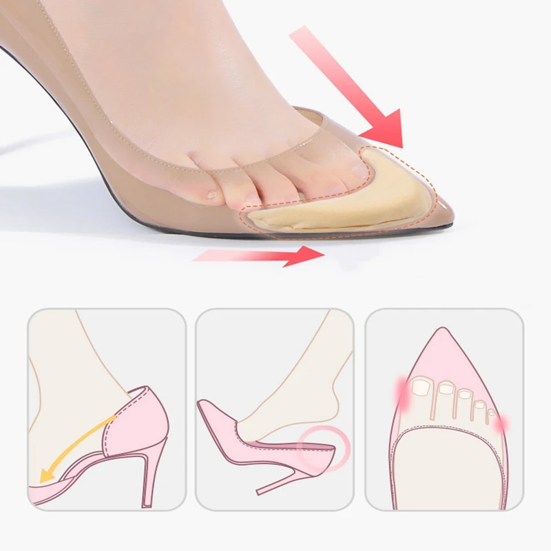 High Heel Cushion Inserts Toe Plug Insoles Shoe Accessories - Adjustable Size Toe Pad for Shoe Yard Comfort