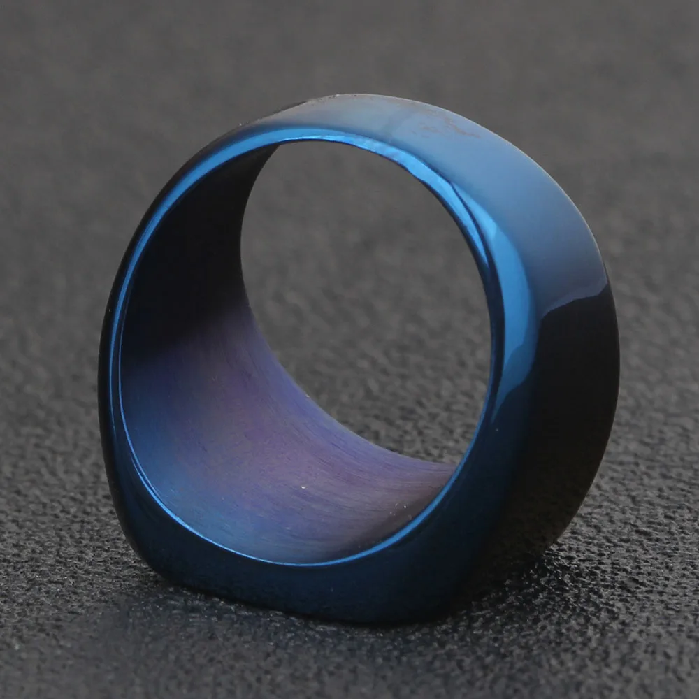 Free Engrave New Silver/Gold/Black/Blue Square Big Width Signet Rings For Men Ring Titanium Steel Jewelry