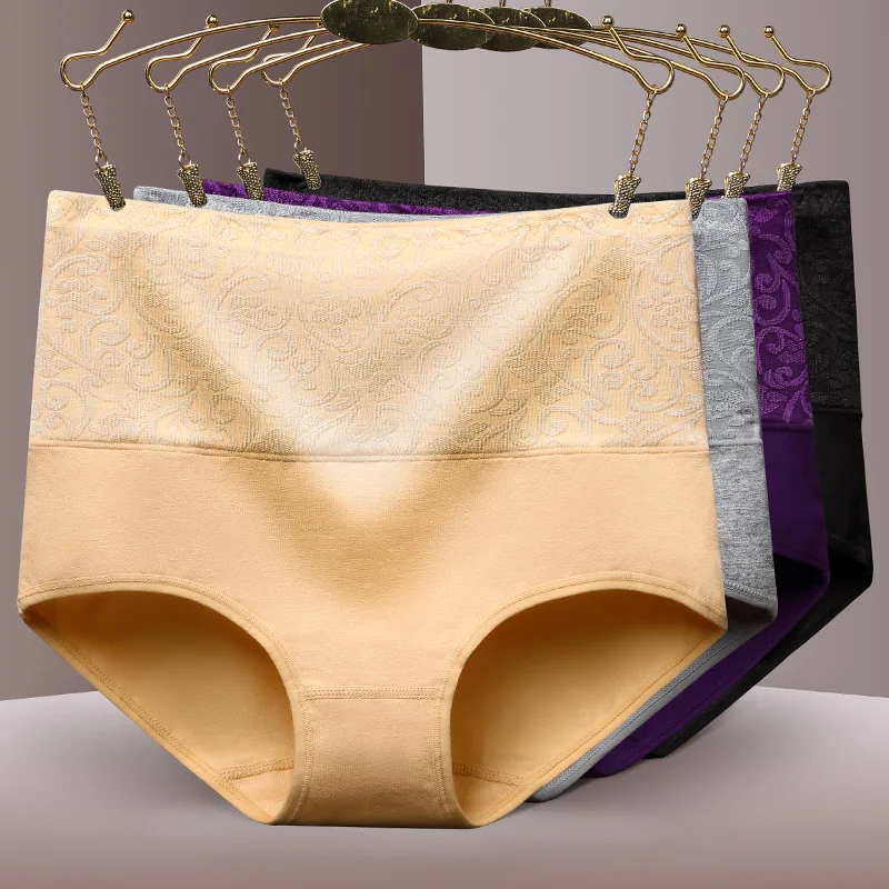 3Pcs Cotton Panties for Women Plus Size Underwear High Waist Abdominal Briefs Female Girl Postpartum Recovery Panties Women's