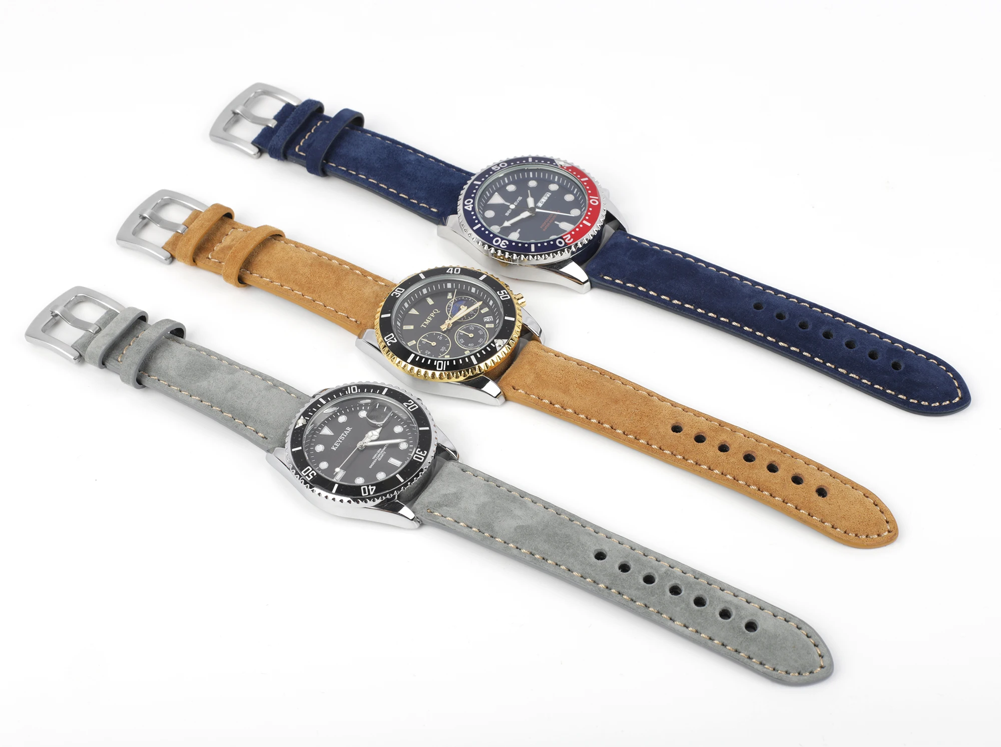 Suede Leather Watch Strap 18mm 19mm 20mm 22mm Band Vintage Handmade Watchband Grey Brown Replacement Belts For Watch Accessories