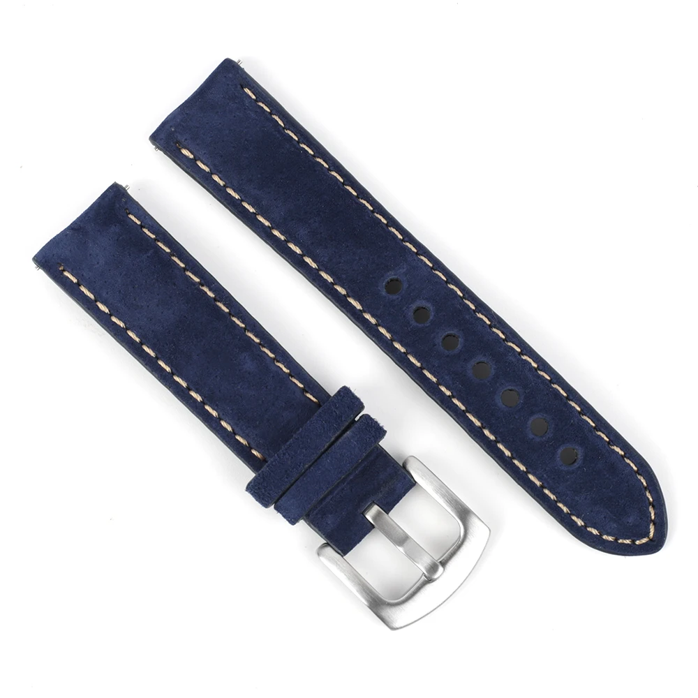 Suede Leather Watch Strap 18mm 19mm 20mm 22mm Band Vintage Handmade Watchband Grey Brown Replacement Belts For Watch Accessories