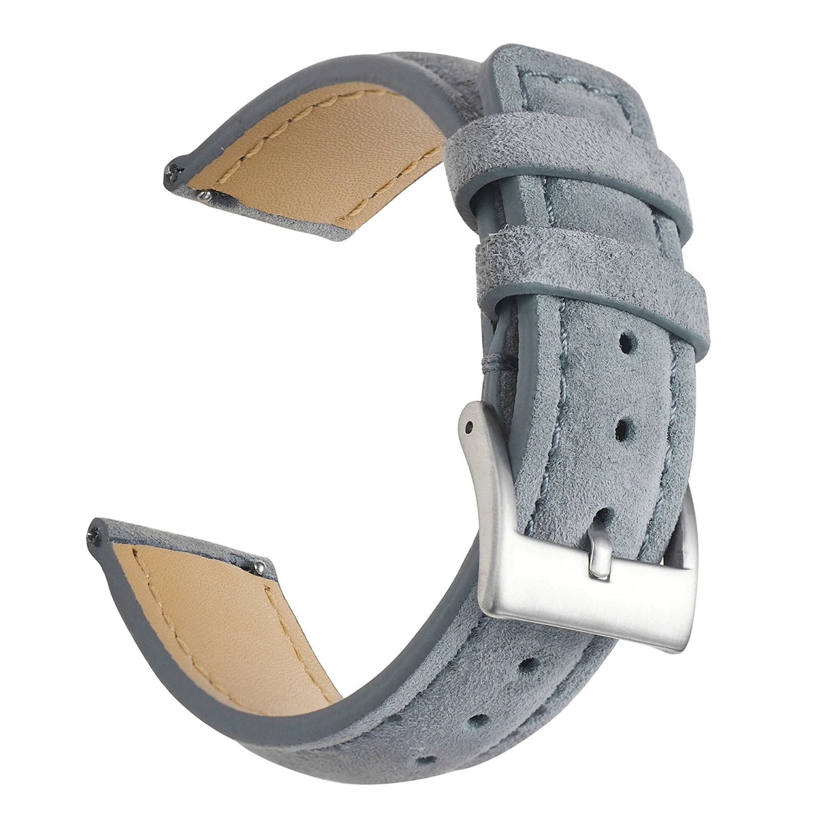 Suede Leather Watch Strap 18mm 19mm 20mm 22mm Band Vintage Handmade Watchband Grey Brown Replacement Belts For Watch Accessories