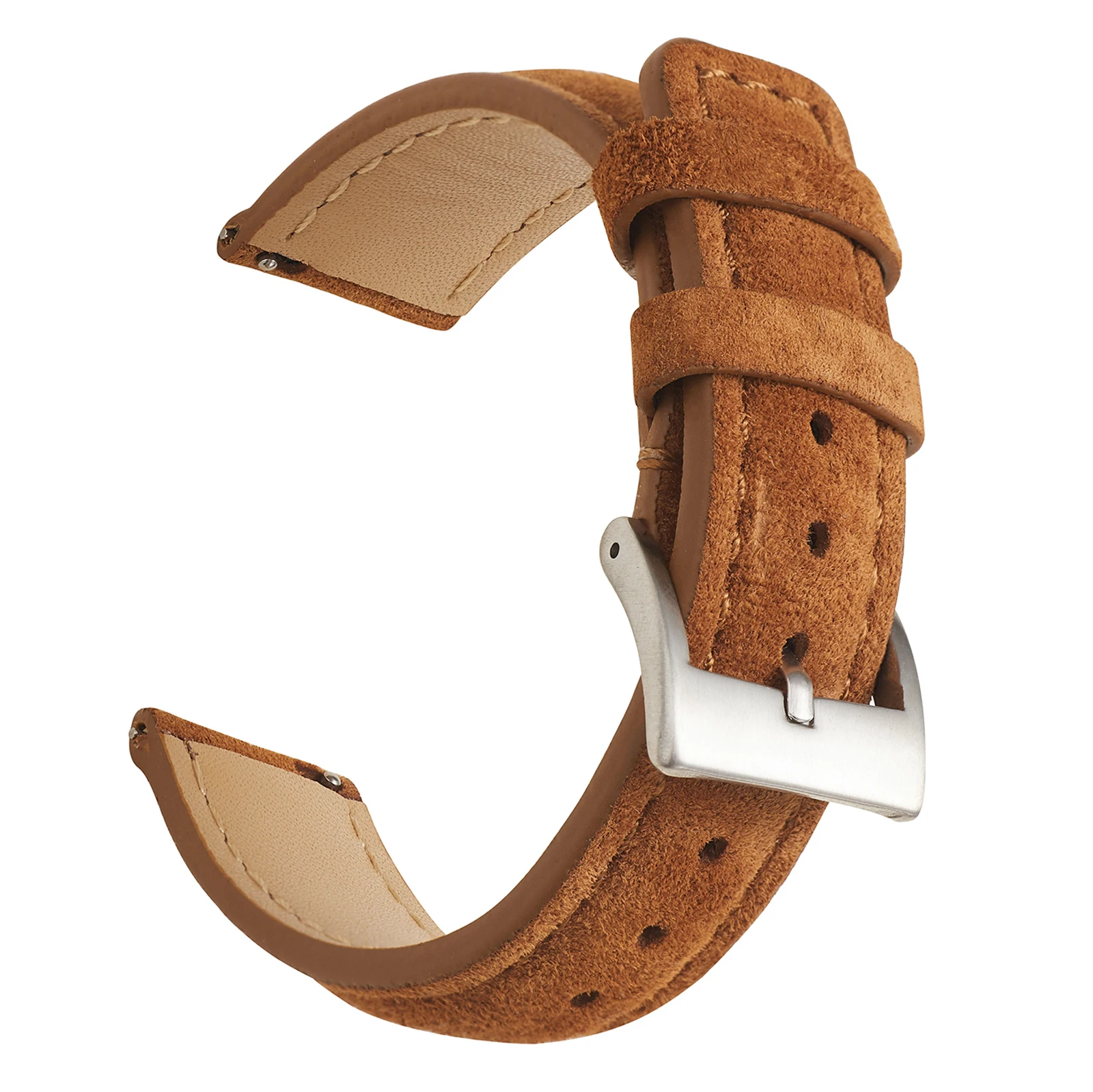 Suede Leather Watch Strap 18mm 19mm 20mm 22mm Band Vintage Handmade Watchband Grey Brown Replacement Belts For Watch Accessories