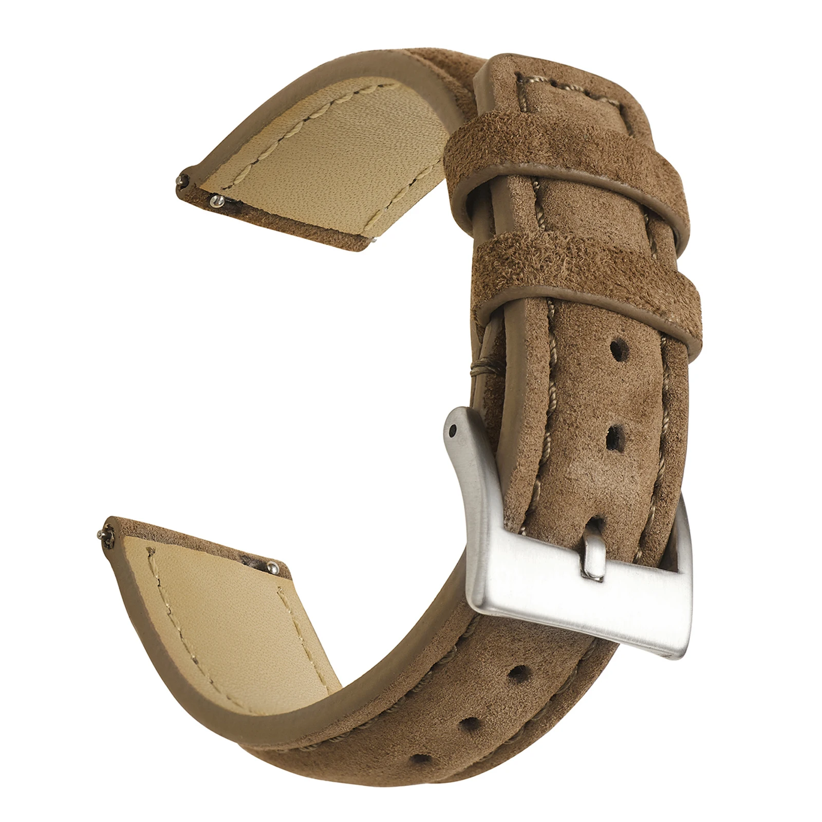 Suede Leather Watch Strap 18mm 19mm 20mm 22mm Band Vintage Handmade Watchband Grey Brown Replacement Belts For Watch Accessories