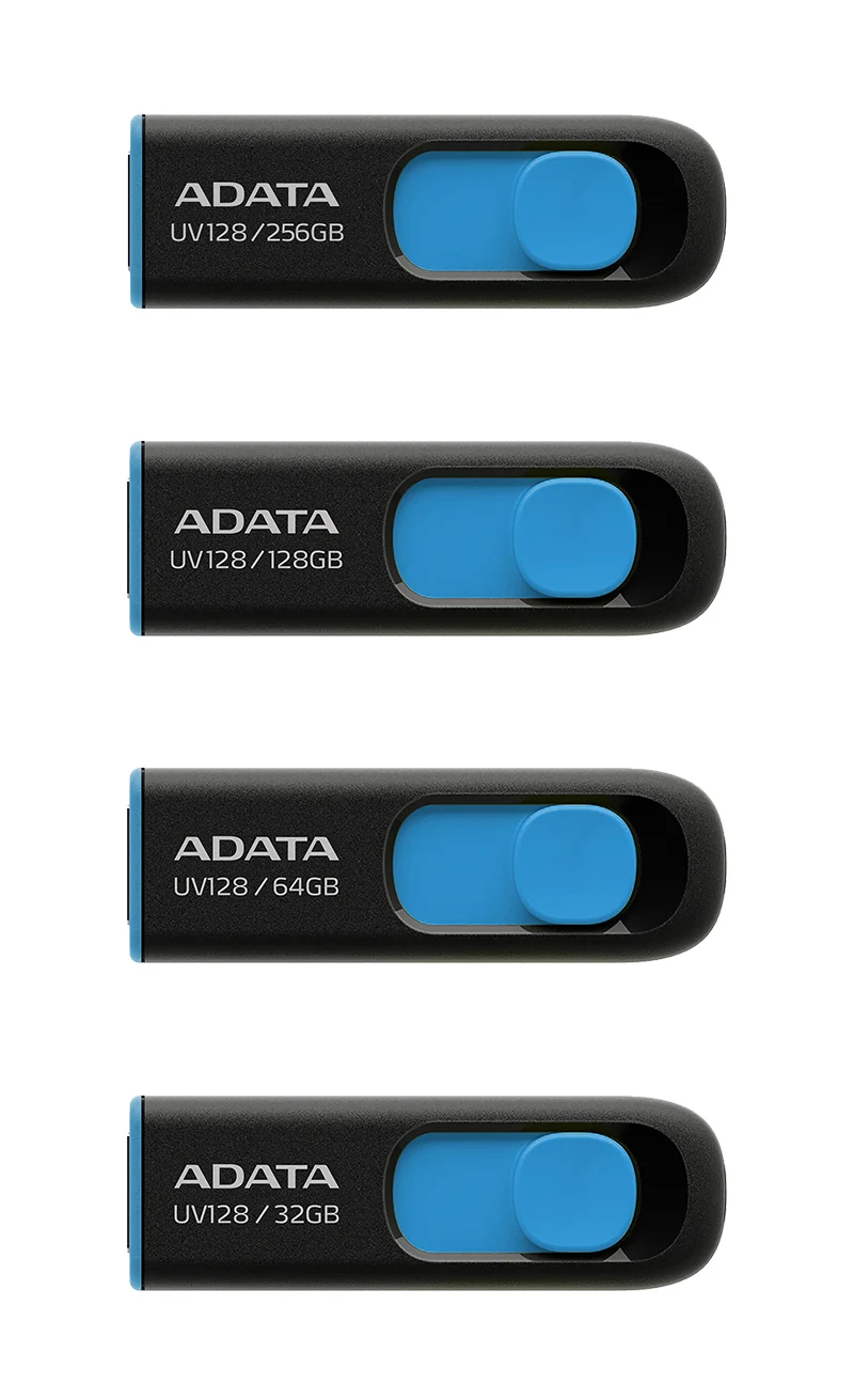 Original ADATA USB Pendrive UV128 USB 3.2 Memory Stick 128GB 32GB 64GB Flash Disk USB Stick Storage Disk Black Portable U Disk