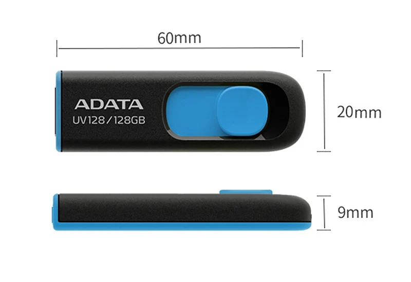 Original ADATA USB Pendrive UV128 USB 3.2 Memory Stick 128GB 32GB 64GB Flash Disk USB Stick Storage Disk Black Portable U Disk