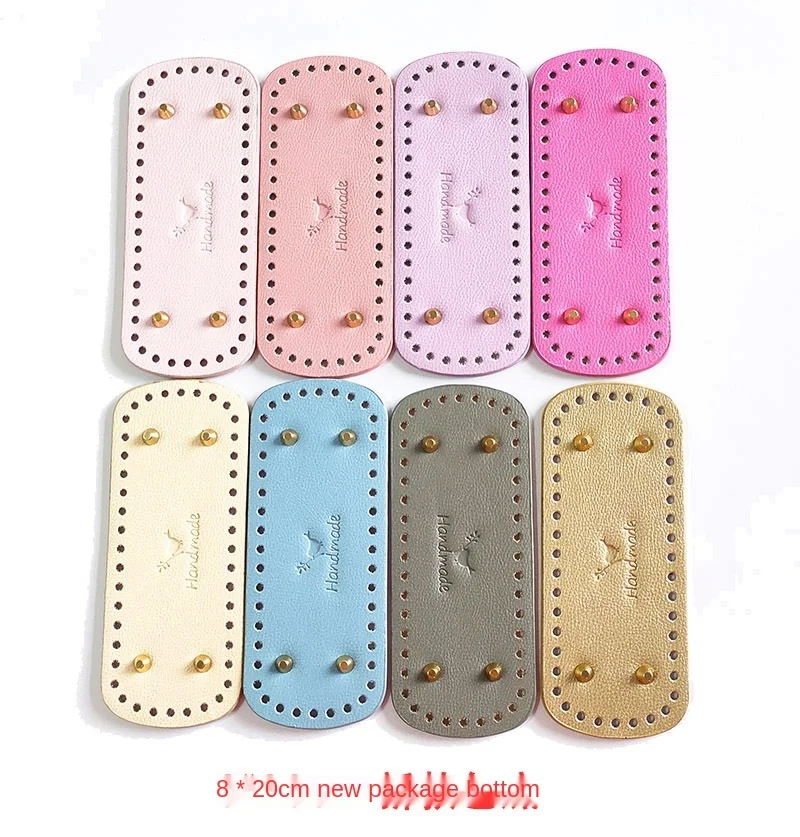 20*8cm Long Oval Bottom for Knitted Bag PU leather Bag Accessories Handmade Bottom DIY Crochet Pad Women Bag Bottom Handbag