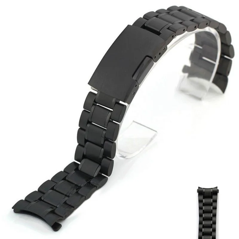 12 14 16 18 19 20 21 22 24mm High Quality Solid Stainless Steel Curved End Watch Strap Wrist Band Bracelet Accessories With Tool
