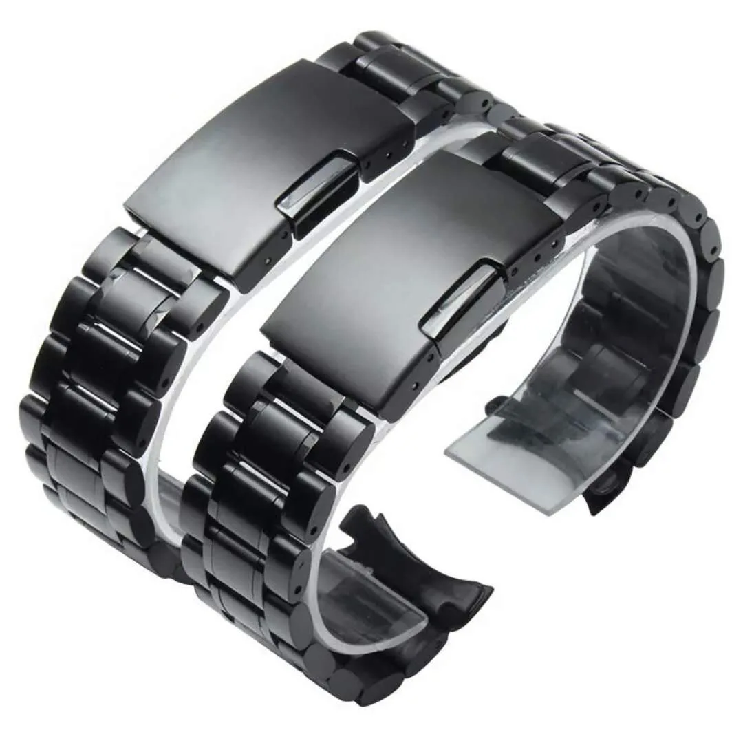 12 14 16 18 19 20 21 22 24mm High Quality Solid Stainless Steel Curved End Watch Strap Wrist Band Bracelet Accessories With Tool