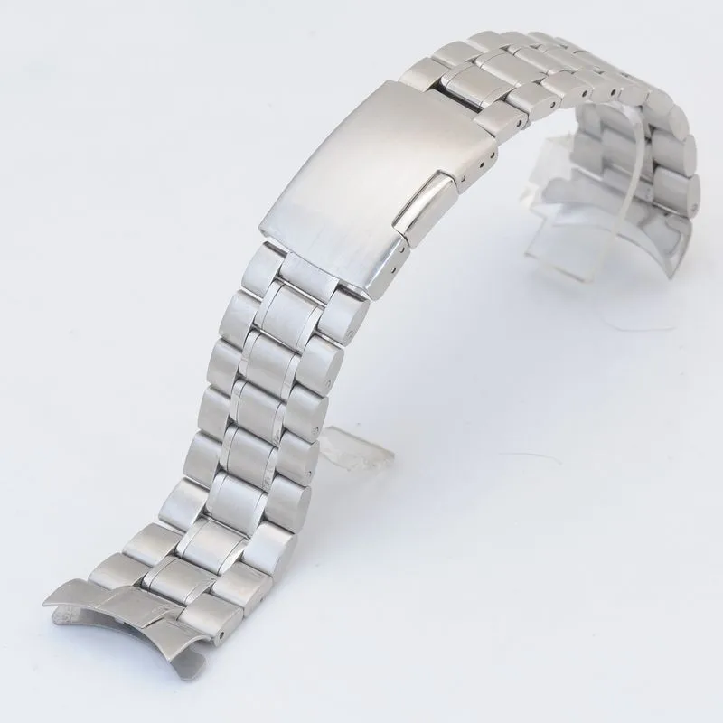 12 14 16 18 19 20 21 22 24mm High Quality Solid Stainless Steel Curved End Watch Strap Wrist Band Bracelet Accessories With Tool