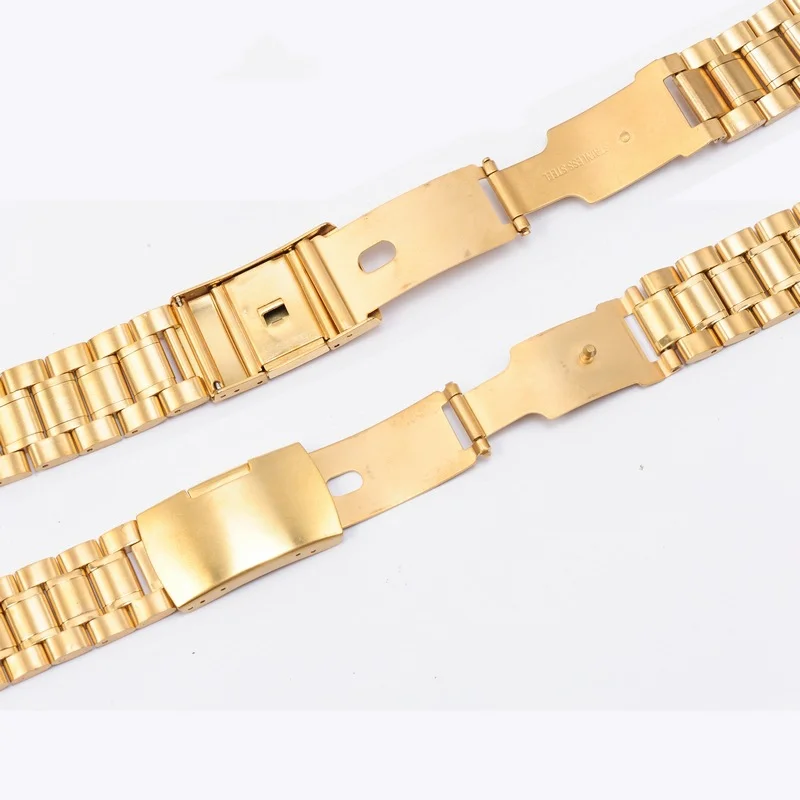 12 14 16 18 19 20 21 22 24mm High Quality Solid Stainless Steel Curved End Watch Strap Wrist Band Bracelet Accessories With Tool