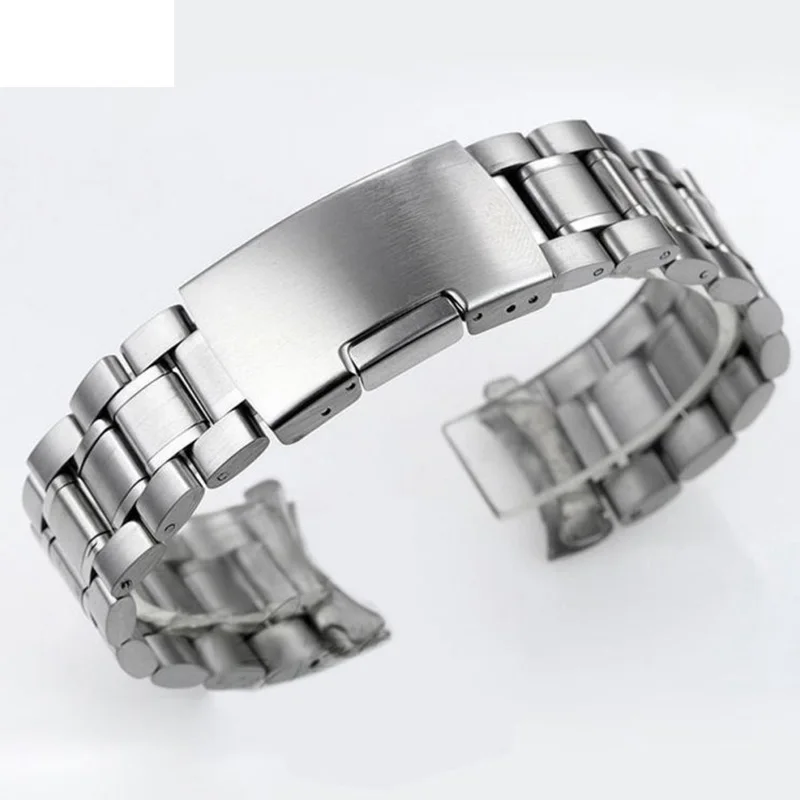 12 14 16 18 19 20 21 22 24mm High Quality Solid Stainless Steel Curved End Watch Strap Wrist Band Bracelet Accessories With Tool
