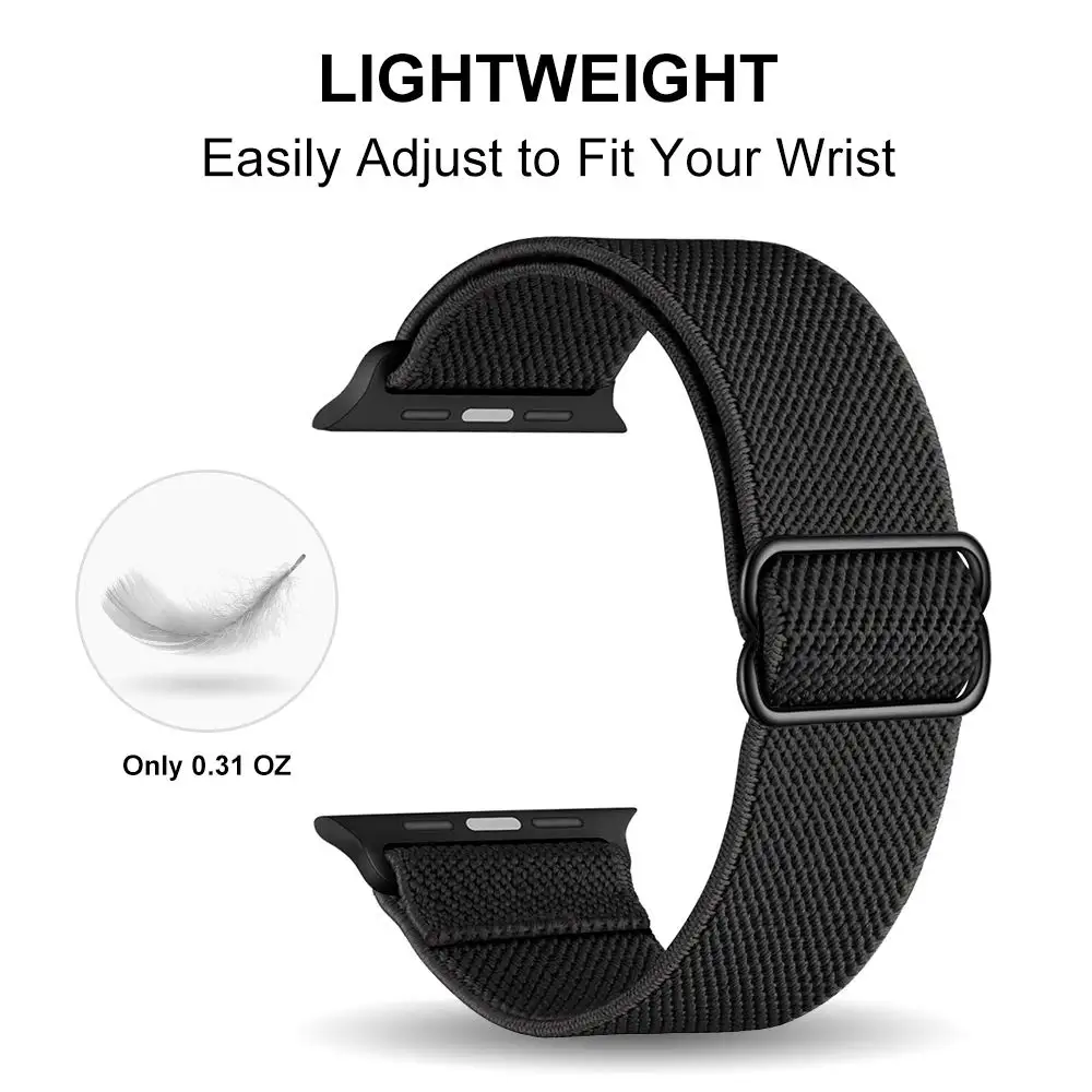 Nylon Strap for Apple watch band 44mm 40mm 45mm 41mm 46mm 42mm ultra 2 49mm SOLO bracelet correa iwatch series 10 9 7 SE 6 5 4 8