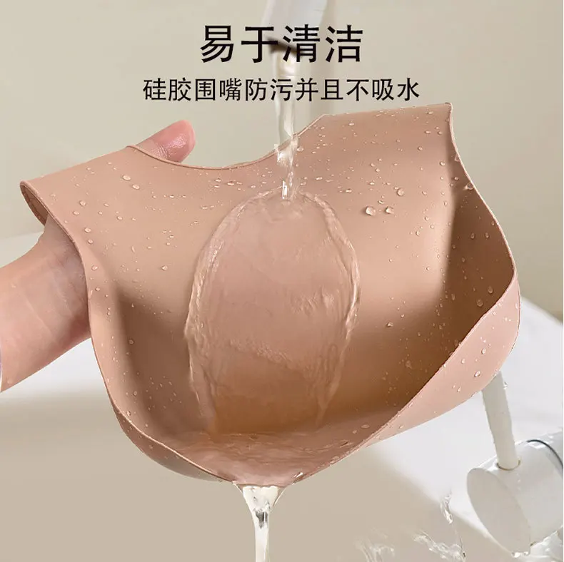 Food Grade Silicone Baby Eating Bibs Easy to Clean Baby Bibs Drool Towels Waterproof Children Silicone Drool Bibs