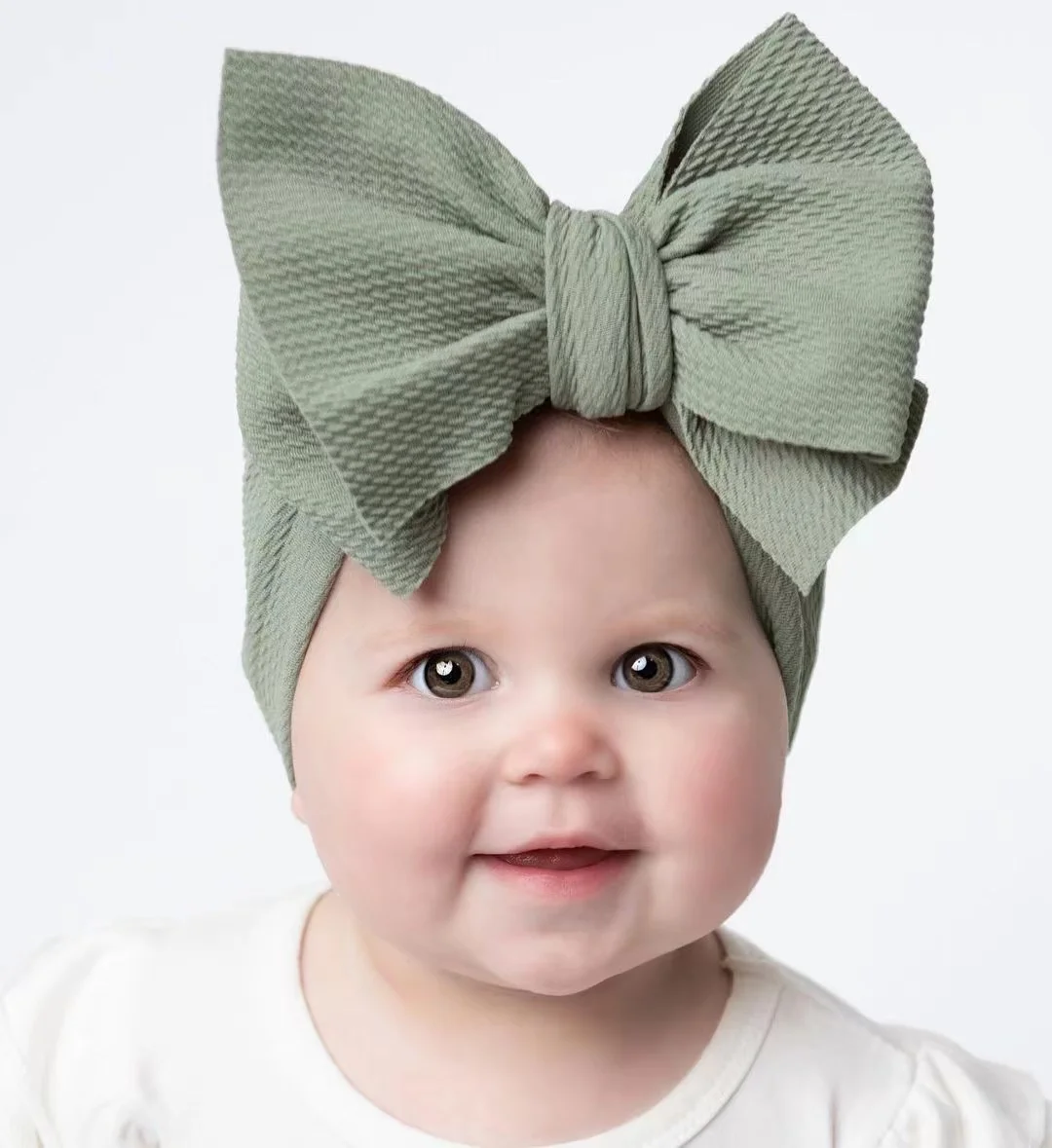 Solid Baby Headband Adjustable Big Bowknot Hair Band Oversize Turban Newborn Headwear For Baby Girls Fashion Hair Accessories
