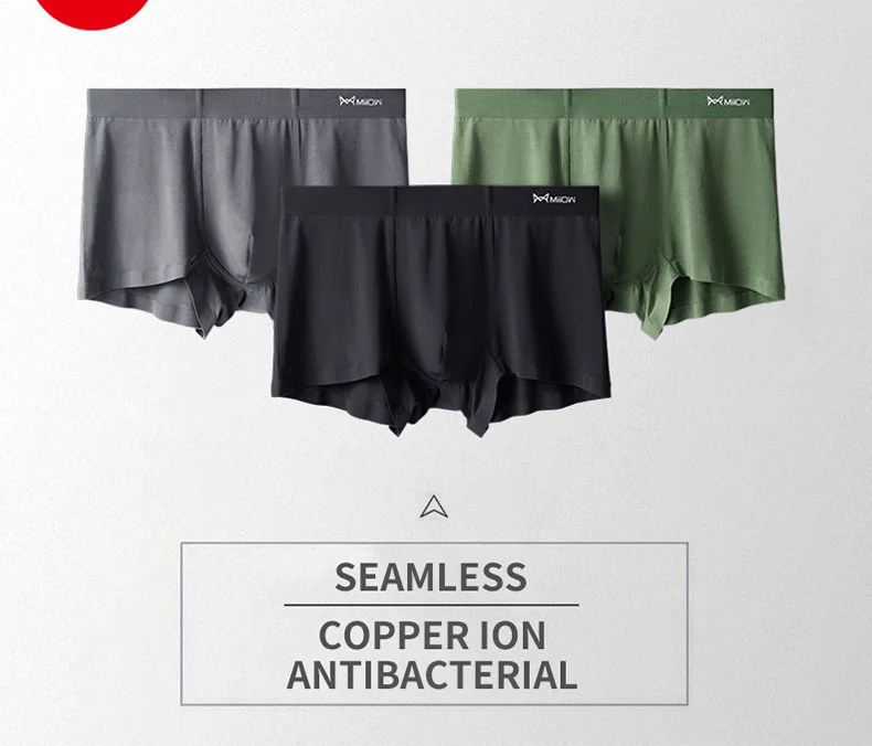 MiiOW 3Pcs Men Underwear Boxer Shorts Modal Seamless Comfort Underpants Man Boxershorts Plus Size Male Panties 5XL 2022 New