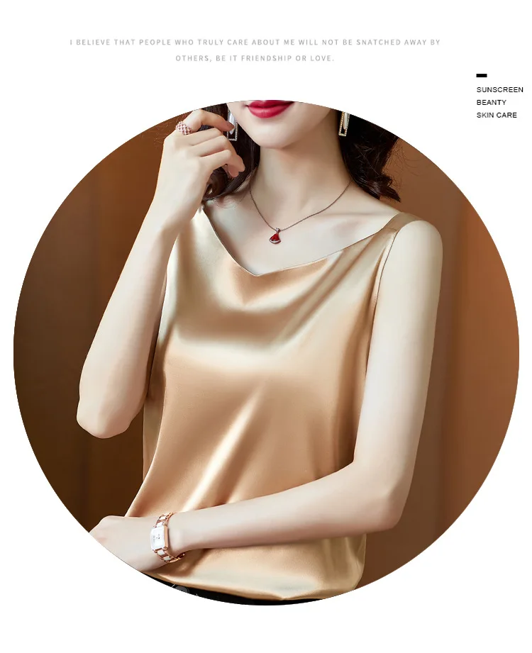 Korean Silk Women Blouses Shirt Woman Satin Blouse Tops Women Satin Lace Embroidery Blouse Top Woman V-neck Printing Shirts Tops