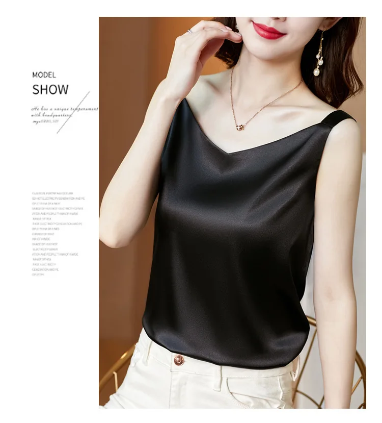 Korean Silk Women Blouses Shirt Woman Satin Blouse Tops Women Satin Lace Embroidery Blouse Top Woman V-neck Printing Shirts Tops