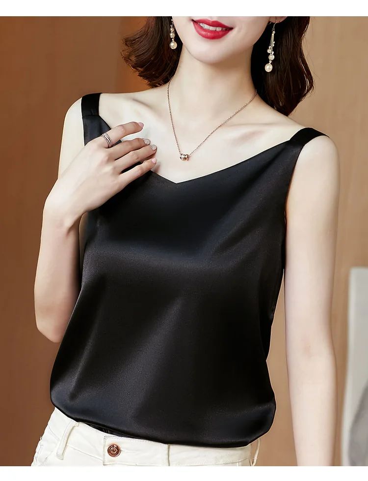 Korean Silk Women Blouses Shirt Woman Satin Blouse Tops Women Satin Lace Embroidery Blouse Top Woman V-neck Printing Shirts Tops