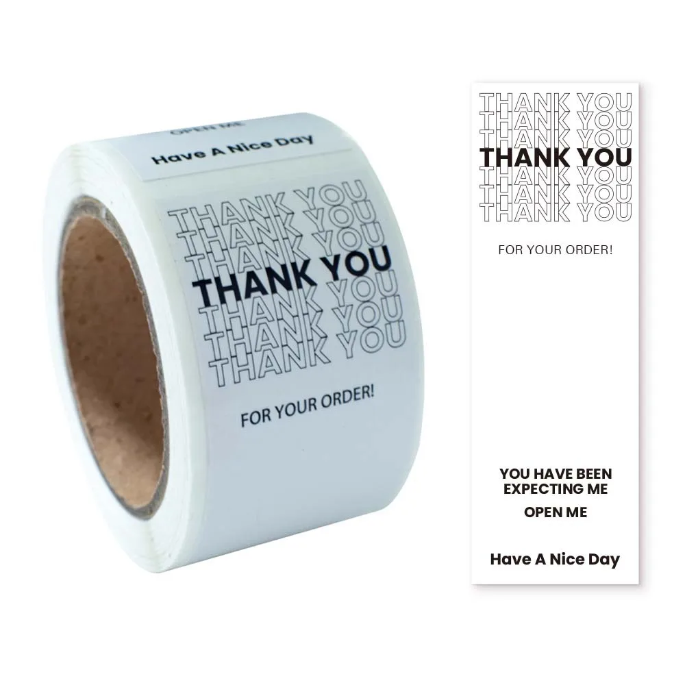 100pcs/roll Thank You Sticker Seal Labels Small Business Gift Decor Sticker Package Sticker This Package Is Happy To See You Too