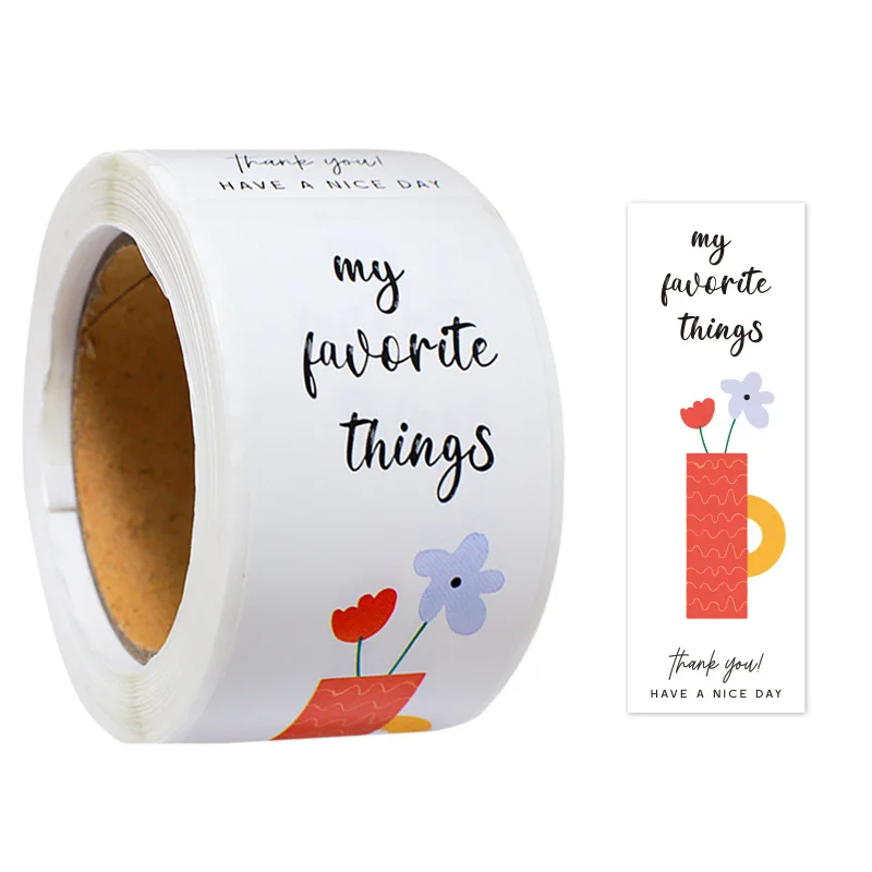 100pcs/roll Thank You Sticker Seal Labels Small Business Gift Decor Sticker Package Sticker This Package Is Happy To See You Too