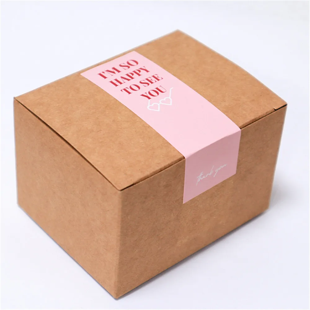 100pcs/roll Thank You Sticker Seal Labels Small Business Gift Decor Sticker Package Sticker This Package Is Happy To See You Too