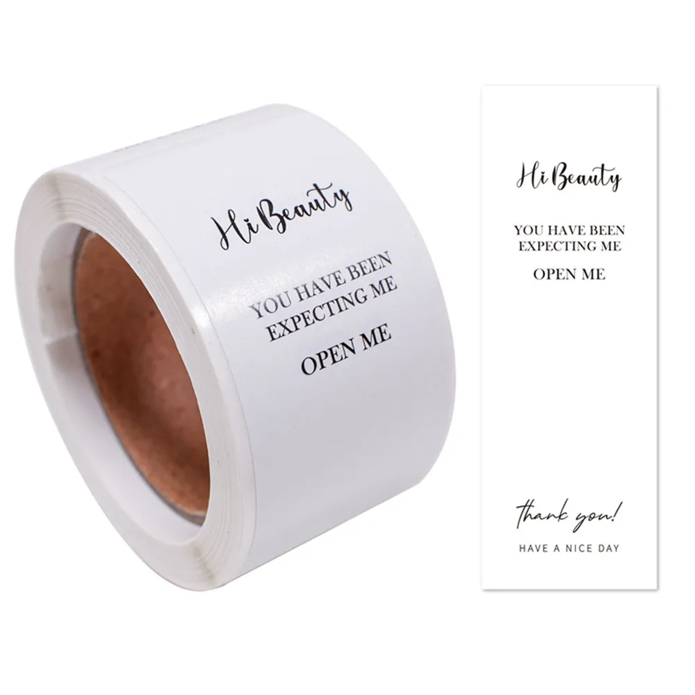 100pcs/roll Thank You Sticker Seal Labels Small Business Gift Decor Sticker Package Sticker This Package Is Happy To See You Too